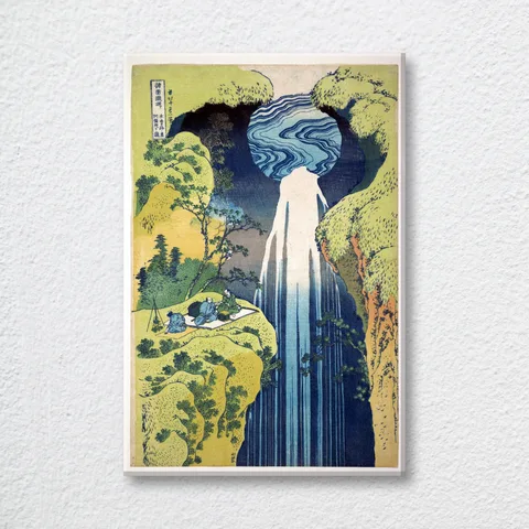 ‘The Amida Falls In The Far Reaches Of The Kisokaidō Road’ Portrait Wall Art Print