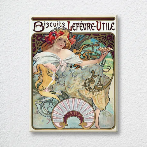 ‘Biscuits Lefèvre-Utile’ Mucha Wall Art Print