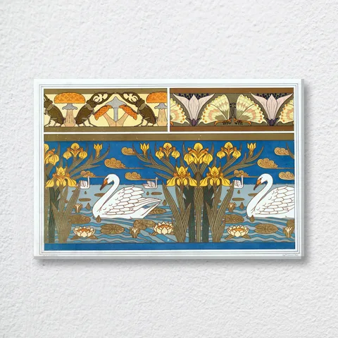 ‘Lucanes Et Champignons, Oxalides Et Papillons’ Vintage Wall Art Print