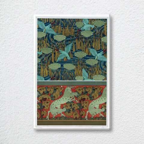 ‘Martins-Pêcheurs Et Butome En Ombelle’ Verneuil Wall Art Print