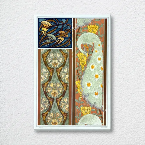 ‘Méduses Et Algues, Vitrail, Cigales Et Lis’ Portrait Wall Art Print
