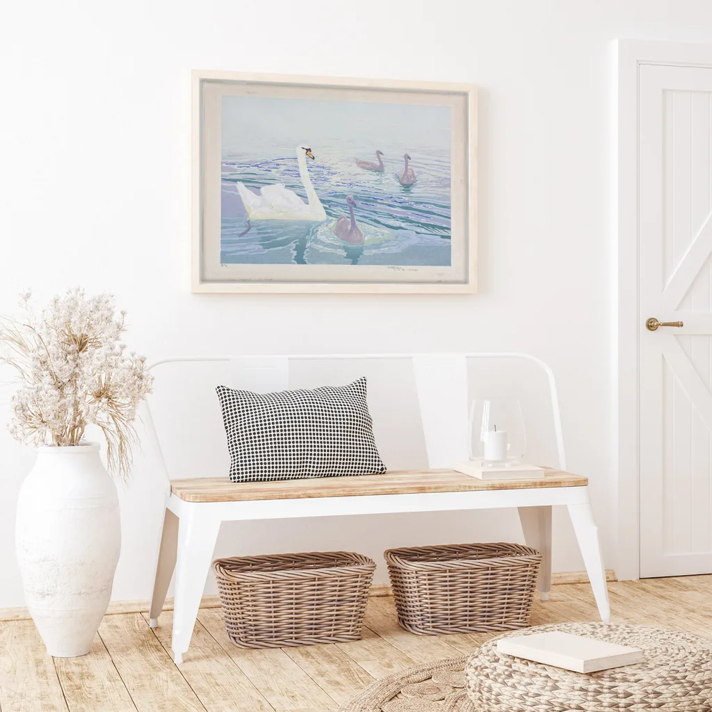 ‘Swans And Cygnets’ William Giles Wall Art Print as an unframed poster