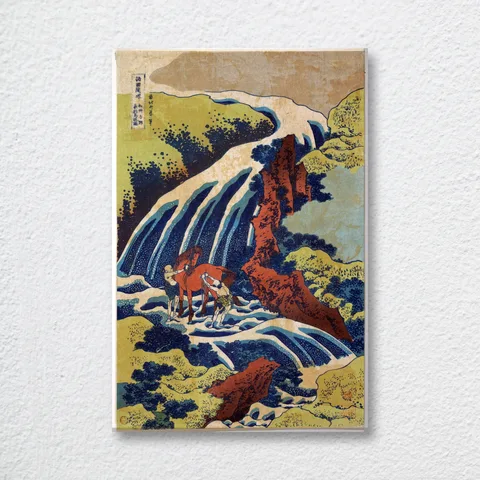 ‘Yoshitsune Waterfall’ Katsushika Wall Art Print
